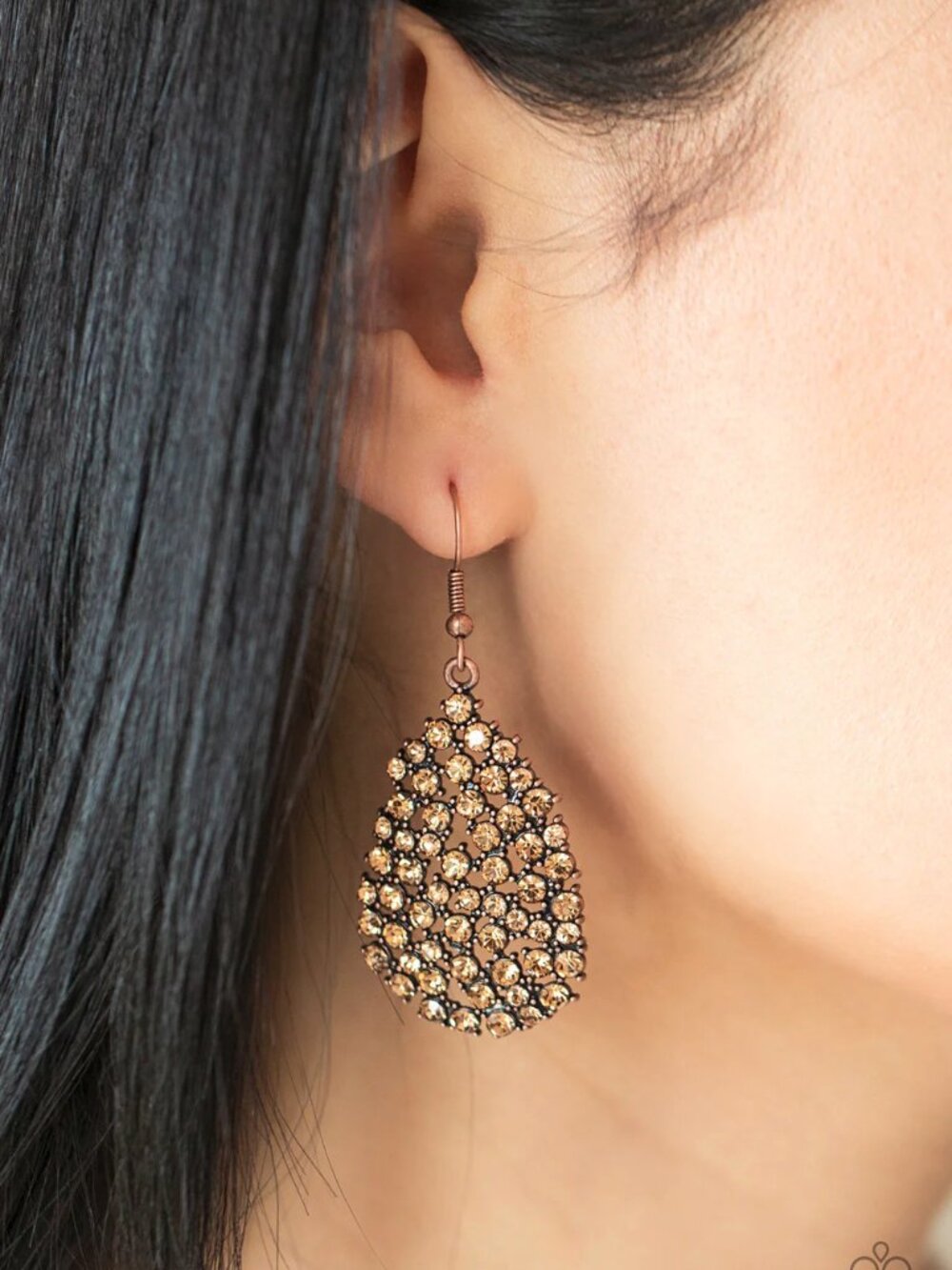 Paparazzi Jewelry Accessories - Daydreamy Dazzle - Copper Earrings - Vintage